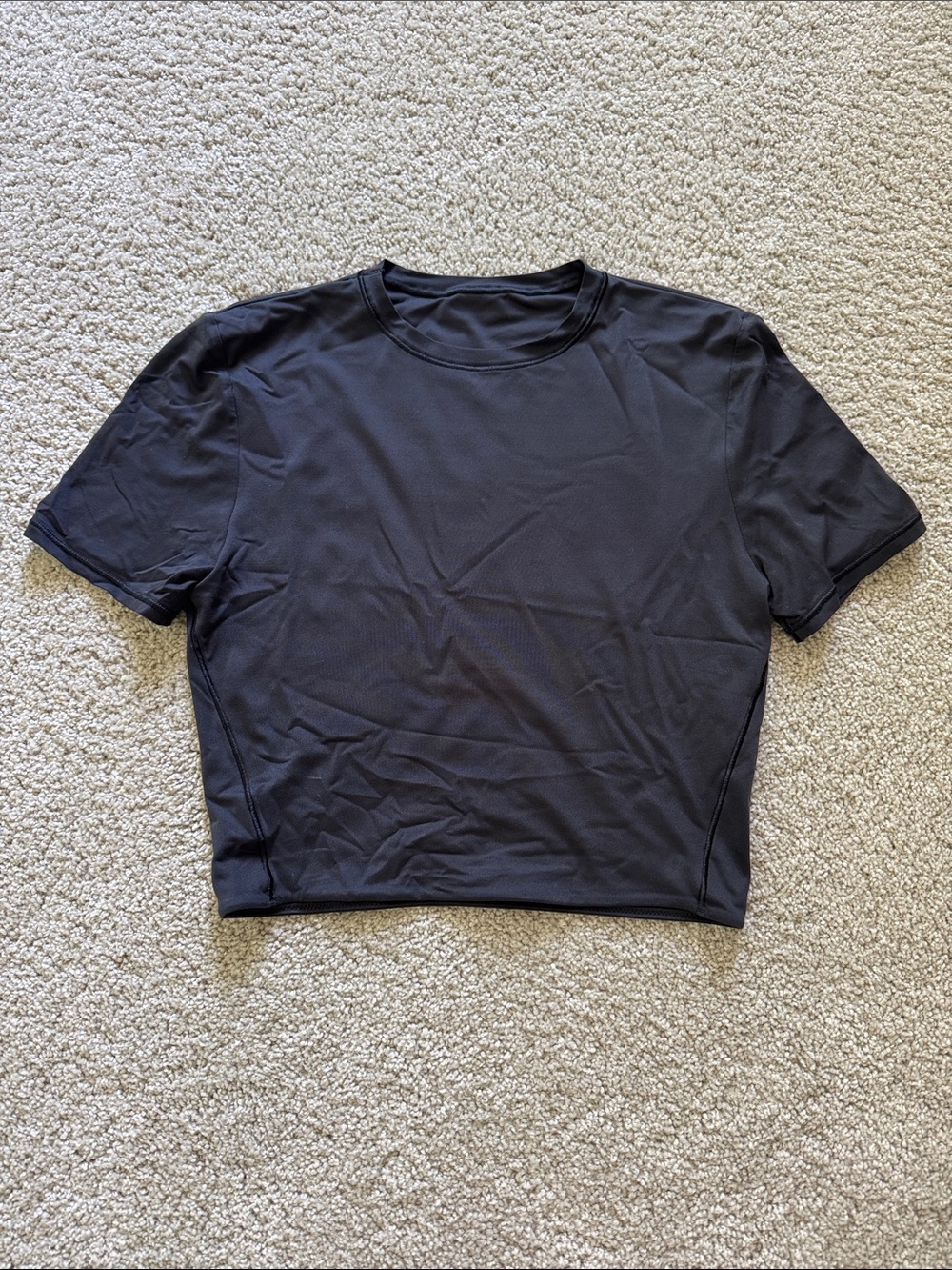 LULULEMON Black Hold Tight Cropped Tshirt 4/XS